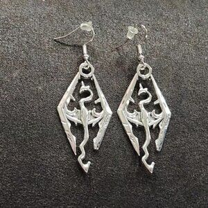 Silver Skyrim Dragonborn Earrings